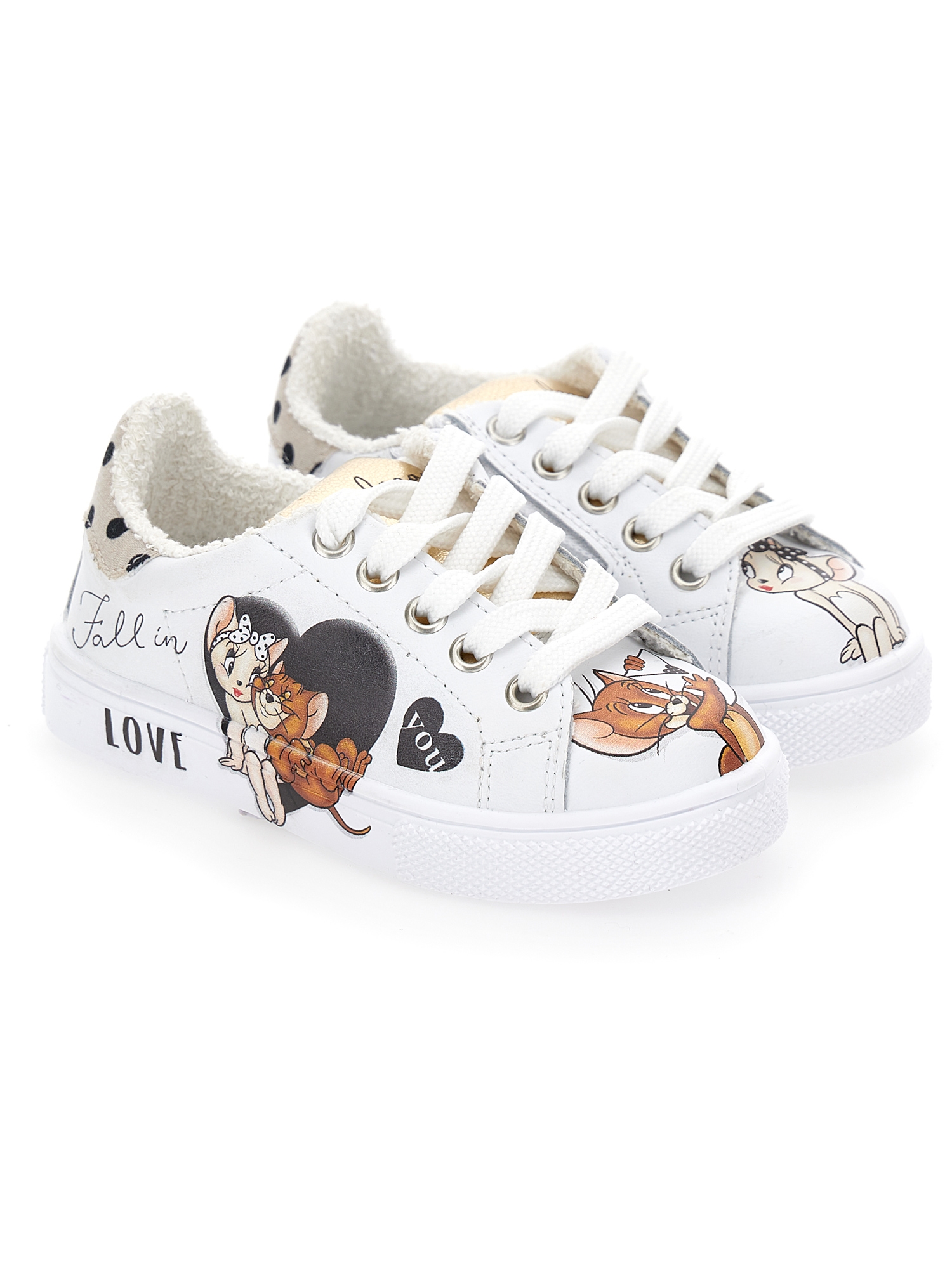 Monnalisa Girls White Tom & Jerry Trainers