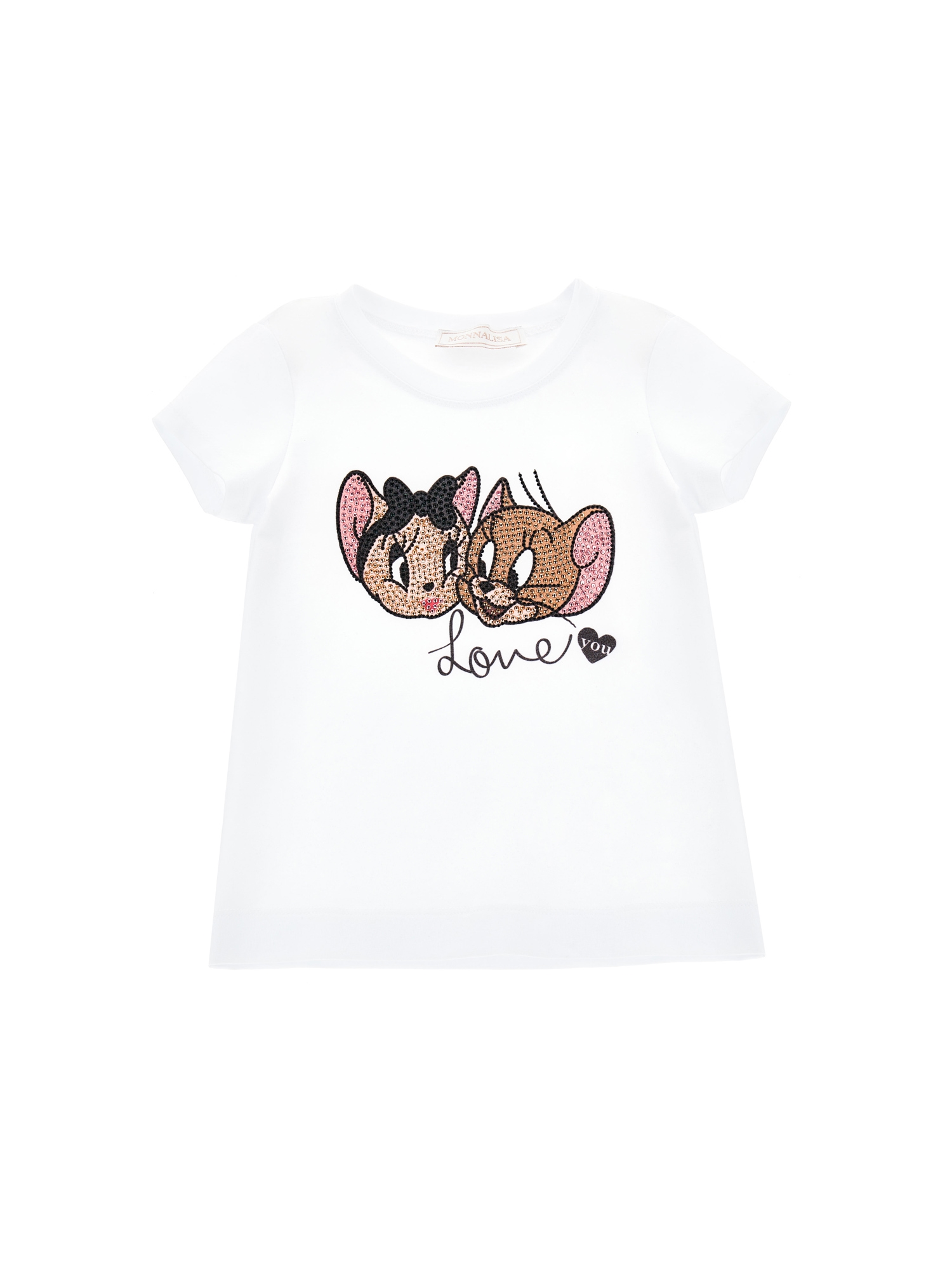 Monnalisa Girls White Jerry Shortsleeve