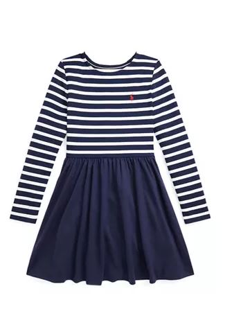 Ralph Lauren Navy Blue Striped Dress