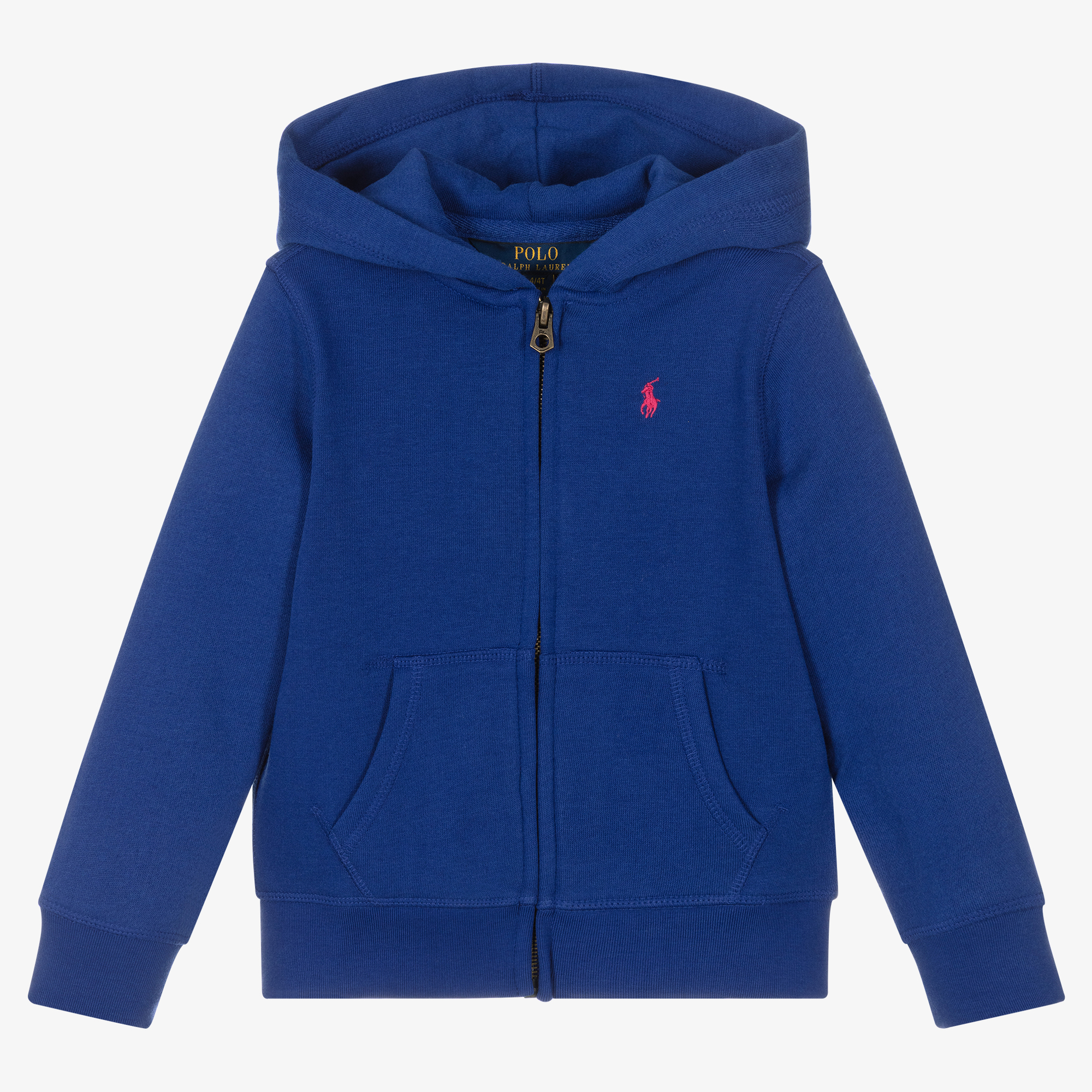 Ralph Lauren Girls Blue Logo Zip-Up